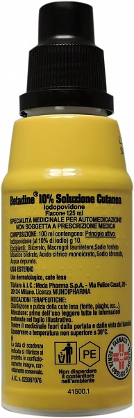 BETADINE*SOLUZ CUT 125ML 10% - Parafarmacia la Fattoria della Salute S.n.c. di Delfini Dott.ssa Giulia e Marra Dott.ssa Michela