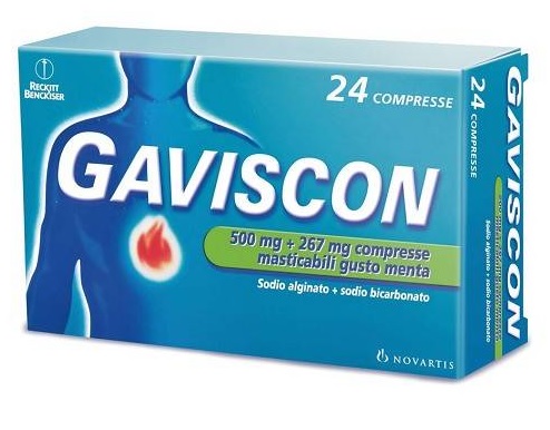 GAVISCON*24CPR MENTA 500+267MG - Parafarmacia la Fattoria della Salute S.n.c. di Delfini Dott.ssa Giulia e Marra Dott.ssa Michela