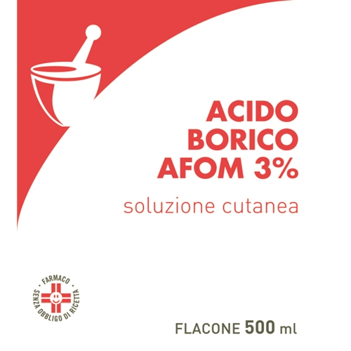 ACIDO BORICO AFOM*3% 500ML - Parafarmacia la Fattoria della Salute S.n.c. di Delfini Dott.ssa Giulia e Marra Dott.ssa Michela