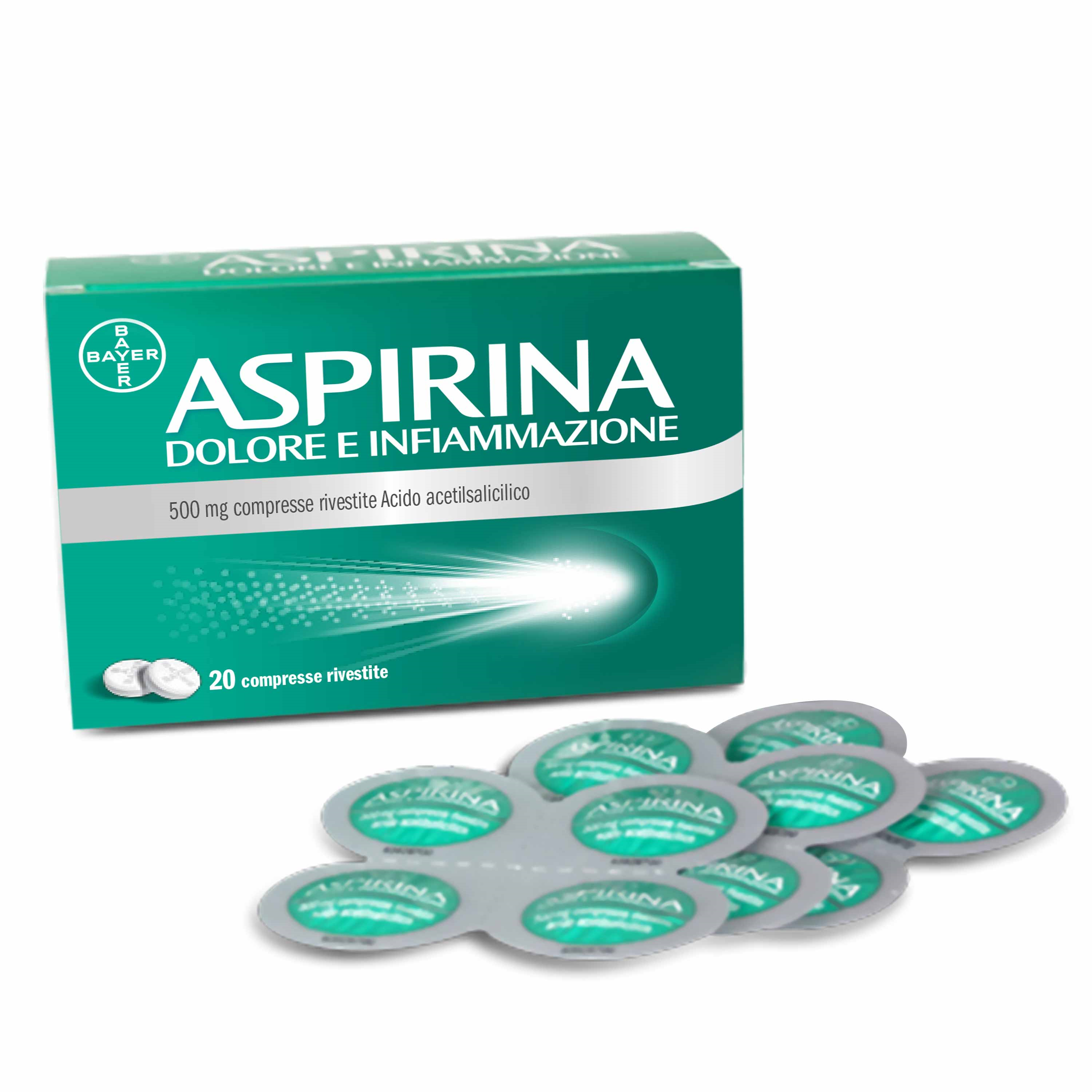 ASPIRINA DOLORE INF*20CPR500MG - Parafarmacia la Fattoria della Salute S.n.c. di Delfini Dott.ssa Giulia e Marra Dott.ssa Michela