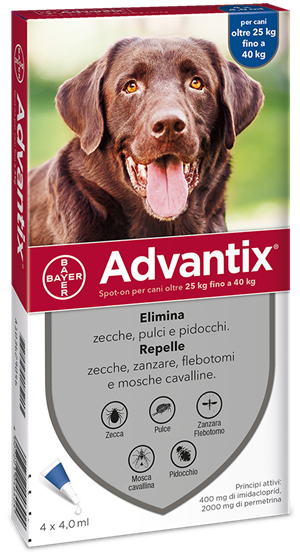 ADVANTIX SPOT ON*4PIP 25-40KG - Parafarmacia la Fattoria della Salute S.n.c. di Delfini Dott.ssa Giulia e Marra Dott.ssa Michela