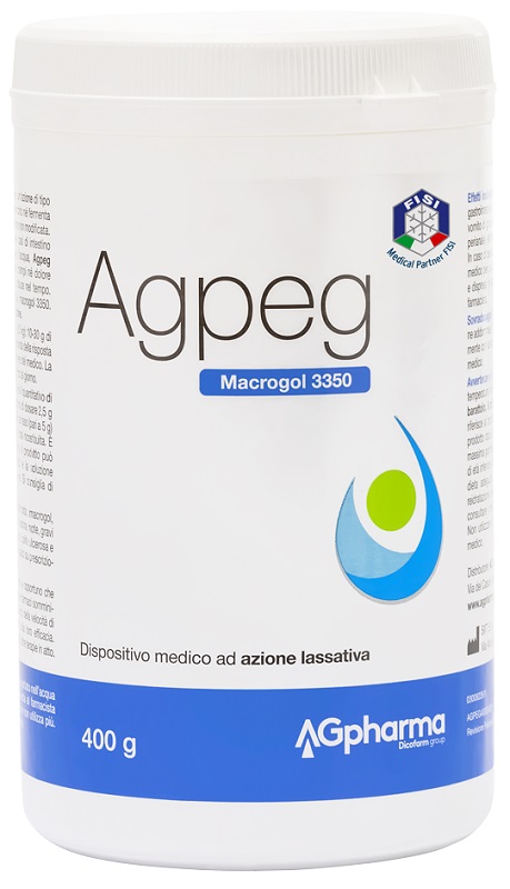 AGPEG MACROGOL 3350 BARATTOLO 400 G - Parafarmacia la Fattoria della Salute S.n.c. di Delfini Dott.ssa Giulia e Marra Dott.ssa Michela