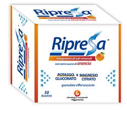 RIPRESA 30BUST 10G INTEGRATORE ALIMENTARE DI MAGNESIO E POTASSIO BUSTINE EFFERVESCENTI UTILE NEGLI STATI DI STANCHEZZA - Parafarmacia la Fattoria della Salute S.n.c. di Delfini Dott.ssa Giulia e Marra Dott.ssa Michela