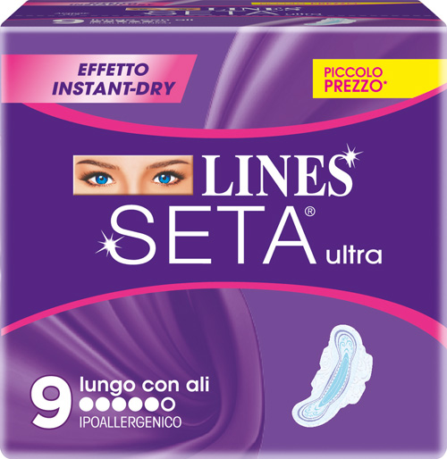 LINES SETA ULTRA ASSORBENTI LUNGHI 9 PEZZI - Parafarmacia la Fattoria della Salute S.n.c. di Delfini Dott.ssa Giulia e Marra Dott.ssa Michela